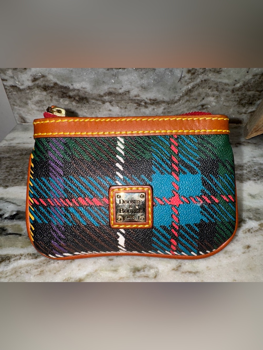 Dooney & Bourke Tartan Plaid Zip Pouch